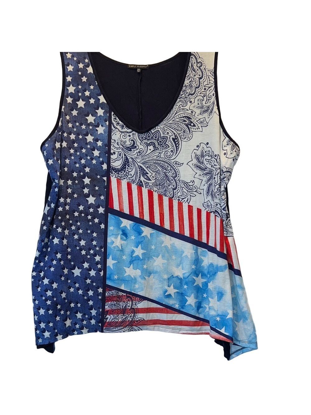 Simply Elegant Stars and Stripes Tank Top, Plus Size 3X